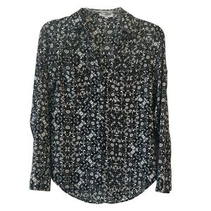 Express Paisley Portofino Dress Shirt Blouse XS 🖤🖤🖤